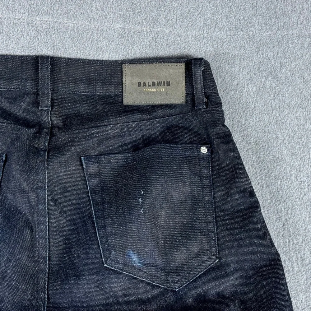 Baldwin Kansas City Brennan Modern Straight Jeans Men's 34 Dark Wash Denim USA